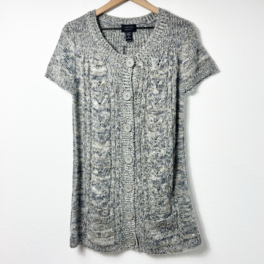 LOULOU XL GREY SHORT SLEEVE WOMEN SWEATER WITH BUTTONS SIZE XL BRAND NEW W/TAG